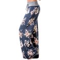 thumbnail image 2 of Women's High Waist Casual Floral Print Drawstring Wide Leg Pants, 2 of 6