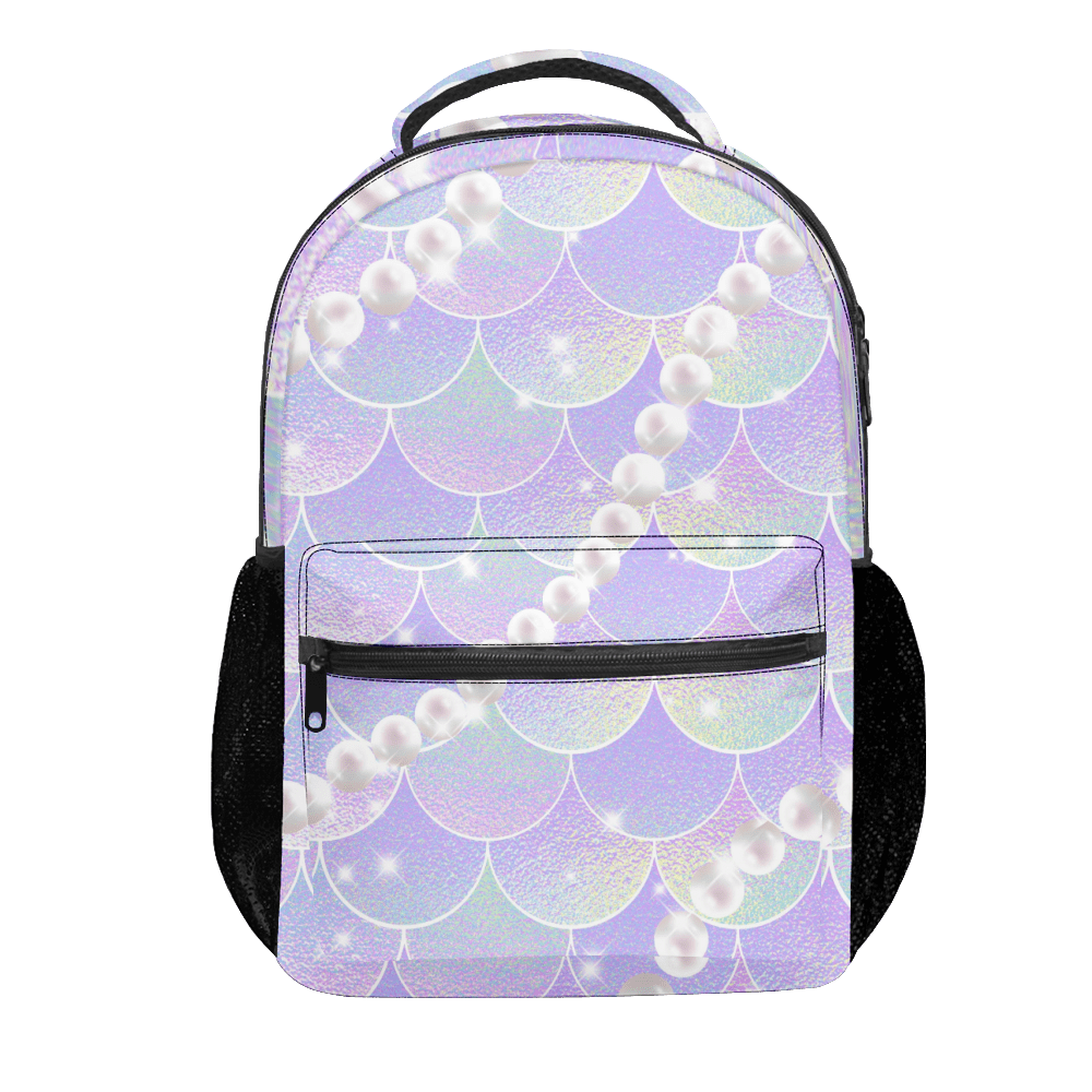 Mermaid Scales & Pearls Backpacks for School Girls Boys Lightweight ...