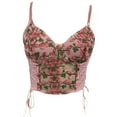 thumbnail image 1 of Top de Corsé Para Mujer Fajas Bodyshaper Control de Barriga Moda Erógeno Encaje Malla Patchwork Vendaje Bordado Envoltura en El Pecho Camis Corto Tops Chaleco Odeerbi  ODB140235, 1 of 7