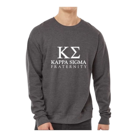 Kappa Sigma Sweatshirt, Crewneck Sweatshirt with Varsity Greek Letters Design - Size Medium