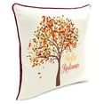 thumbnail image 5 of Jordan Manufacturing 16" x 16" Hello Autumn Cream Tree and Merlot Solid Reversible Square Outdoor Throw Pillow with Welt (2 Pack), 5 of 11