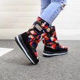 thumbnail image 1 of Hjcommed Bottes d'Hiver pour Femmes à Plateforme, Épaisses en Peluche, Imperméables, Bottes de Moto Chaudes, Mi-Mollet, Rouges 38, 1 of 6