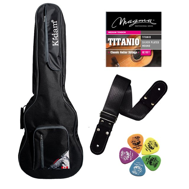 KIT KIDAM FUNDA GUITARRA CLASICA B/G + STRAP + PLUMILLAS+ CUERDAS MAGMA GC 110 T Kidam K106