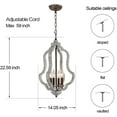 thumbnail image 7 of TOMIYA 4-Light  Orb Wooden Chandelier Light, Distressed White Wood Handmade Pendant Light for Dining Room Living Room Kitchen, 7 of 7