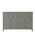 thumbnail image 3 of Solid Wood Dresser, Gray Dresser with 7 Storage Drawers End Table Stylish Functional Bedside Table with Wooden Legs Simple Accent Storage Cabinet for Living Room Bedroom Easy Assembly, 3 of 6