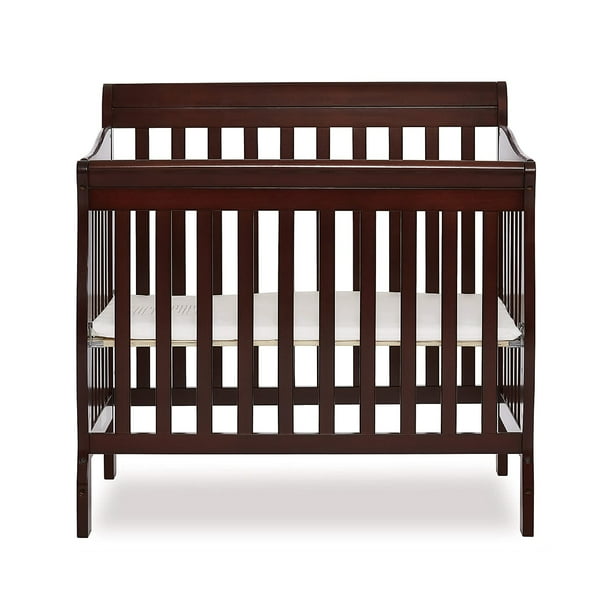Dream On Me Aden 4in1 Convertible Mini Crib In Espresso, Greenguard
