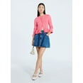 thumbnail image 2 of Scoop Women's and Women's Plus Peplum Ruffle Cardigan Sweater, Lightweight, Sizes XS-4X, 2 of 5