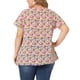 thumbnail image 4 of GRACE & GRANDEUR Camisa Blusa de Chiffon Floral de Manga Corta con Escote en Llave para Mujeres Talla Grande 3X Rojo Rosa, 4 of 8