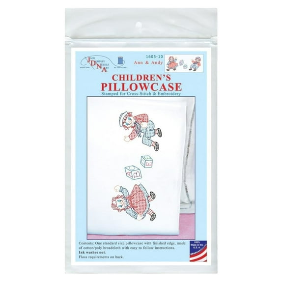 Jack Dempsey Children's Stamped Pillowcase W/Perle Edge-Ann & Andy
