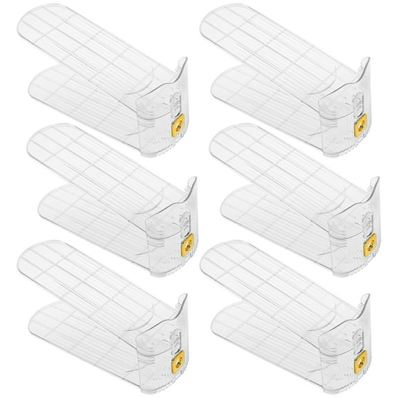 Shoe Slots Organizers Non Slip Shoe Stand Clear Shoe Space Saver Adjustable Shoe Stacker Shoe Rack Holder Easy to Clean Elegant Sneakers Display Tray Rack for Closet