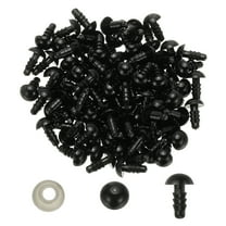 Uxcell 8mm Safety Eyes, 150 Set Plastic Craft Eyes with Washers for Stuffed Animals DIY Craft