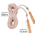 thumbnail image 2 of Cuerda para saltar ajustable con mango de madera, cuerda para saltar en equipo multijugador para diversión al aire libre, deportes, 2 of 5