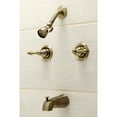 thumbnail image 7 of Kingston Brass KB241AL Magellan Twin Handle Tub & Shower Faucet With Decor Lever Handle, Polished Chrome, 7 of 7