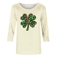 thumbnail image 4 of St. Patrick's Day Graphic T-Shirt for Women Leopard Shamrock Clover Print Crewneck Long Sleeve Loose Fit Soft Casual Holiday Party Clothes, 4 of 7