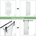 thumbnail image 4 of JUBEST 30"x84" Sliding Barn Door with 5FT Barn Door Hardware Kit&Lock Included, Pre-Drilled MDF Sliding Door with Water-Proof & Scratch-Resistant PVC Surface, H-Frame White Barn Door, Easy to Install, 4 of 10
