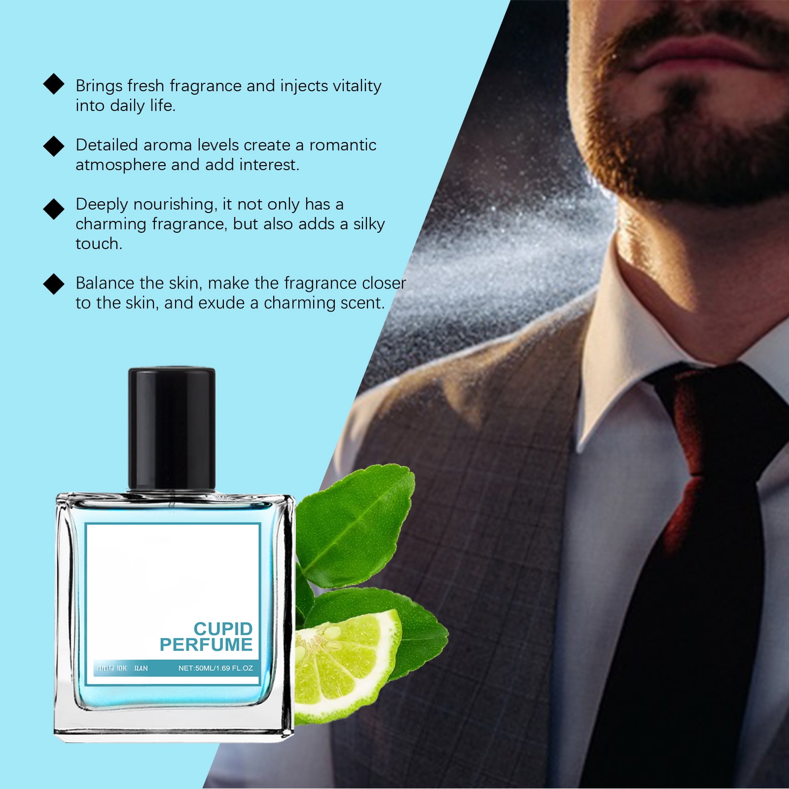 Alvantor Eau De Parfum Pheromone Cologne For Men With Long-Lasting Fresh Fragrance 1.69fl.oz