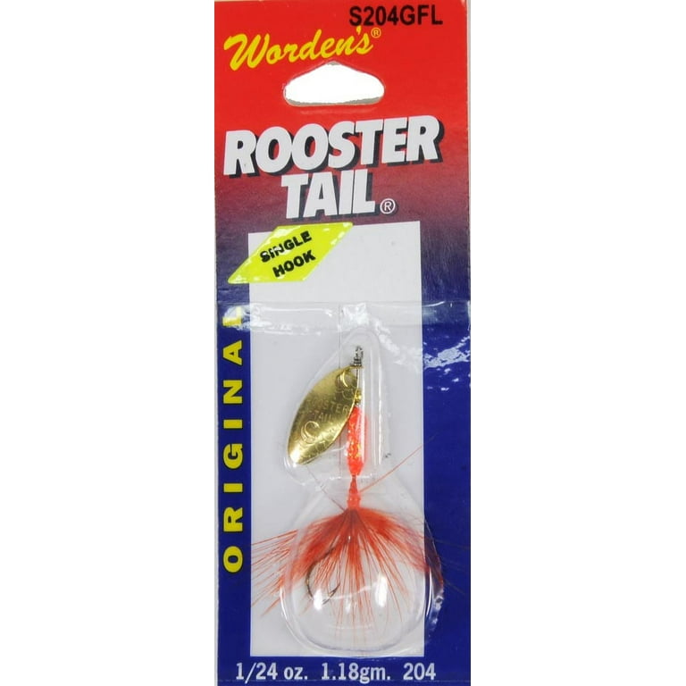 Yakima Bait Worden's Original Rooster Tail, Inline Spinnerbait Fishing  Lure, Glitter Flame, 1/24 oz.