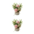 thumbnail image 1 of QualitChoice 1/2/3/5 Artificial Flower Potted Vase Imitation Flowers Rope Fake Nordic for Wedding Home Party Desktop Garden Decoration Pink 2PCS, 1 of 6