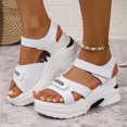 thumbnail image 3 of Zmoon Summer Wedge Solid Color Velcro Fish Mouth Waterproof Platform Breathable Large Size Women's Sandals, 3 of 9