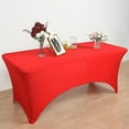 thumbnail image 4 of BalsaCircle 6 Feet Red Fitted Spandex Tablecloth Open Back Rectangle Table Cover Event, 4 of 8