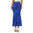 thumbnail image 3 of INSPIRE CHIC Summer Maxi Skirt for Women High Waist Floral Mesh Boho Bodycon Fishtail Long Skirts M Blue-1, 3 of 6
