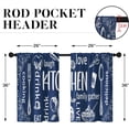 thumbnail image 4 of Blue Kitchen Curtains 36 Inch Length Modern Window Curtains Over Sink Set of 2, White Kitchen Doodle Short Tier Curtain for Kitchen, Abstract Art Small Kitchen Decor, 4 of 6