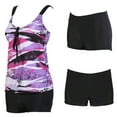 thumbnail image 4 of Plus Size Bathing Suits for Women Color Block Striped Tankini Swimsuits with Boyshorts Swimwear S-5XL, 4 of 6