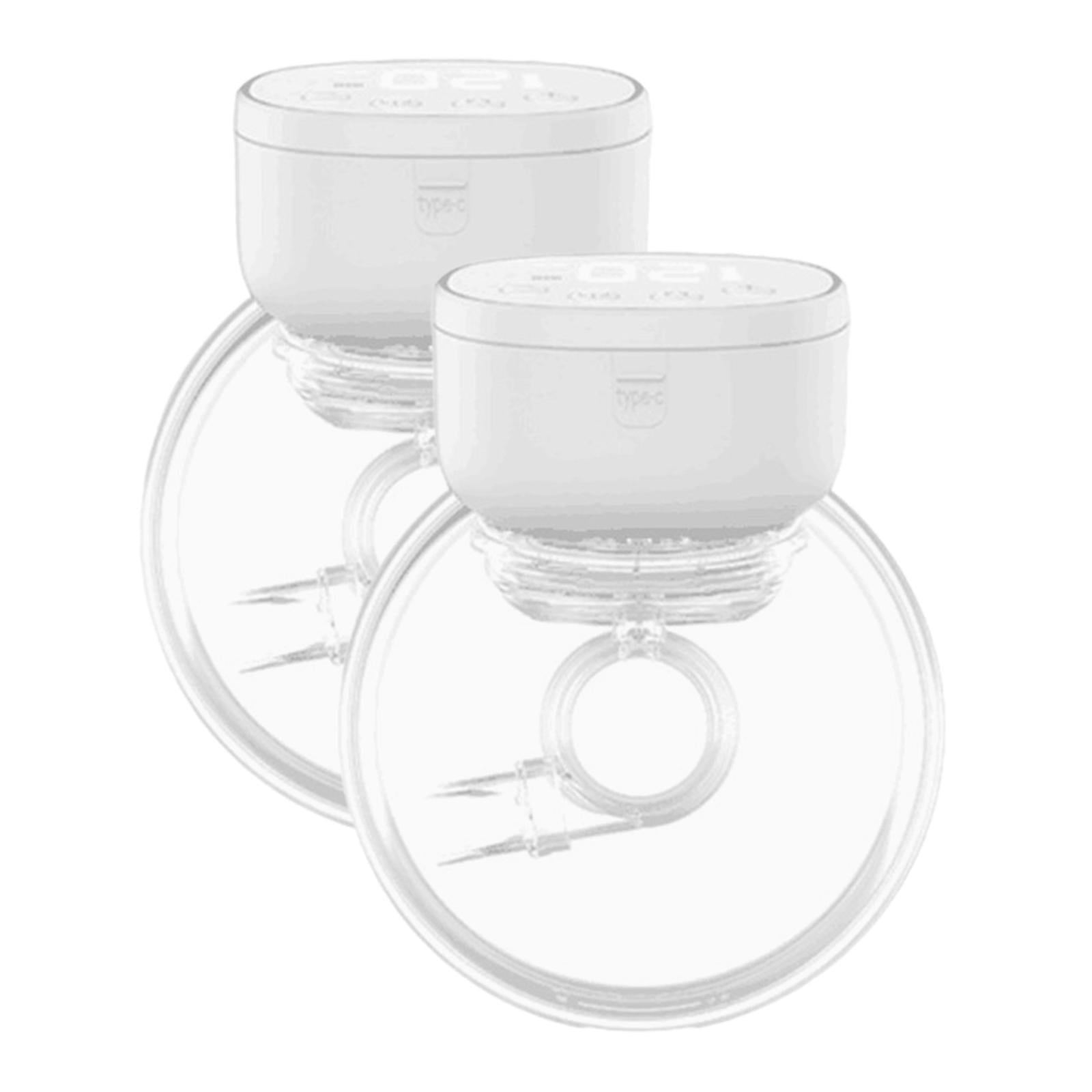 LeeQinersw Portable Milk Pump, Breastfeeding Pump, Strong Suction, Smart Display, Automatic White 2pcs
