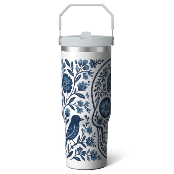 1pc 30oz Tumbler with Straw & Handle - Insulated Stainless Steel Cup | Holiday Gift for Man Women (Christmas, Valentine's, Birthday)