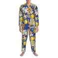 thumbnail image 3 of Uemuo Sicilian Style Pattern 2-Piece Loungewear Set - Men’s Soft Sleepwear, Cozy Winter PJs, Comfy Sleep Set-Large, 3 of 7