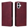 thumbnail image 2 of Étui Portefeuille pour iPhone 16 Plus avec Fentes pour Cartes et Support - Étui de Protection à Rabat Rouge, 2 of 5