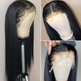 thumbnail image 2 of HAOFAN 13x4 Lace Front Wigs Human Hair Pre Plucked with Baby Hair 180% Density Brazilian Straight Human Hair Wigs for Black Women 9A Glueless Lace Frontal Wigs Natural Color (18 inch, Natural Color), 2 of 9