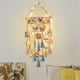 thumbnail image 4 of Exhibidor de cuadros para colgar en la pared de macramé con luces de hadas y clip Marco de collage de fotos tejido bohemio Borlas como se muestra, 4 of 5