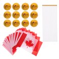 thumbnail image 2 of 12pcs Canada Desk Flags Set Canadian Small Mini Table Office Flags With Flagpole And Golden Base Miniature Desktop Flag Home Offices Decoration, 2 of 6