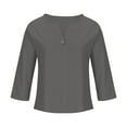 thumbnail image 6 of Bovxnpu 3/4 Length Sleeve Womens Tops, Dressy Casual Blouses for Women, Women's Fashion Summer V Neck Leisure Three-quarter Sleeve Solid XXL, 6 of 7