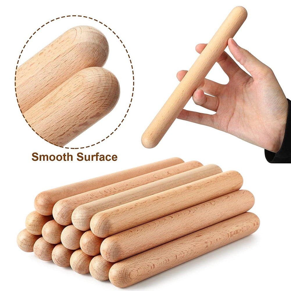 20Pieces 8 Inch Kids Rhythm Sticks Music Lummi Classical Wood Claves Musical Percussion Instrument
