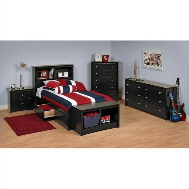 Prepac Sonoma Black Twin Wood Platform, Black Twin Size Bedroom Sets