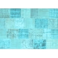 thumbnail image 1 of Ahgly Company Indoor Rectangle Patchwork Light Blue Transitional Area Rugs, 2' x 5', 1 of 4