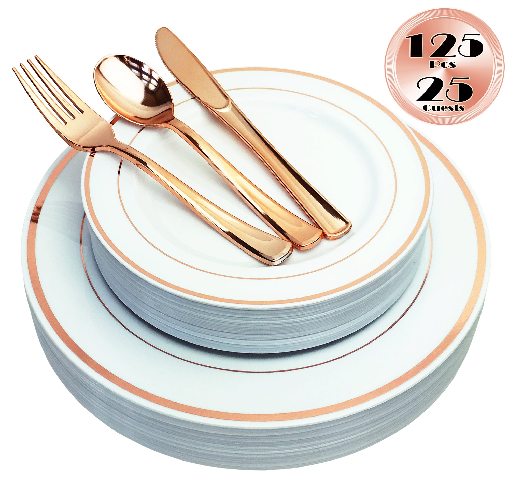 Plastic ROSE ROSE GOLD FORKS Disposable TABLEWARE Party Wedding Buffet SALE