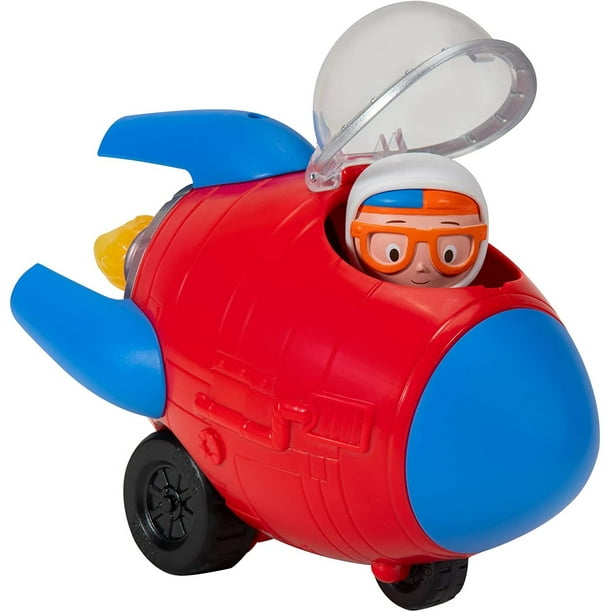Blippi Rocket Ship - Mini Vehicle With Freewheeling Features Including 2” Classic Character Toy Figure - Imaginative Play For Toddlers, Young