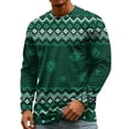 thumbnail image 6 of Christmas Men Round Neck Long Sleeve Pullover Top, Novelty Printed Xmas Festive Casual Wear, Comfortable Winter Party Shirts, Stylish Daily Outfit For Holiday White L, 6 of 7