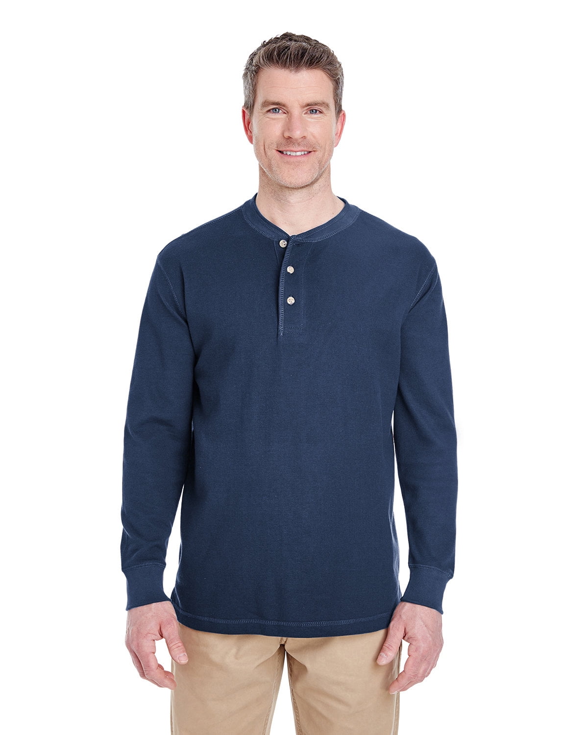 UltraClub Adult Mini Thermal Henley 