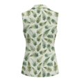 thumbnail image 3 of Uorisanigo Green Leaf Print Women's Suit Vest Open Front Women's Suit Vest with Pockets V Neck Waistcoat Vests Dressy Outerwear Size 4XL, 3 of 7