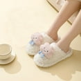 thumbnail image 2 of Penkiiy Warm Slippers for Women Women's Slippers House Bedroom Slippers for Women Fuzzy Plush Comfy Lined Slide Shoes White Slippers, 2 of 8