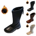 thumbnail image 3 of NOKIO Girls Knee High Riding Boots Thick Sole Anti-Slip Flece Lined Winter Booties Zipper Tall Soft Ankle Shoes, 3 of 3