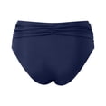 thumbnail image 5 of Women's High Waisted Bikini Bottom Tummy Control Ruched Bathing Suit Swim Bottom Navy XL, 5 of 5