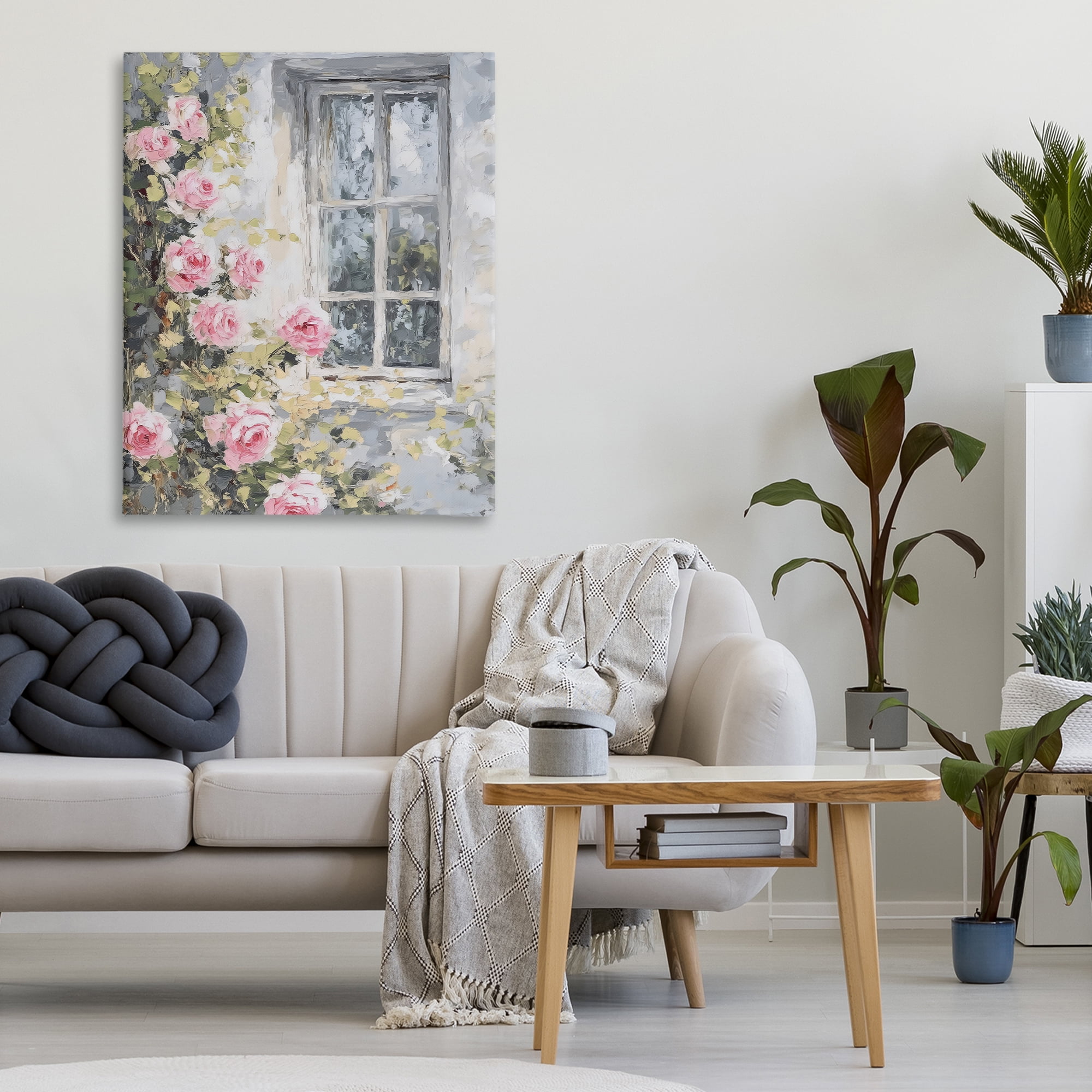 Stupell Industries View Of Roses Cottage Window Canvas Wall Art, design by LSR Design Studio