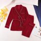 thumbnail image 4 of Pijamas a juego Gibobby Cárdigan de traje de terciopelo dorado de manga larga de otoño e invierno para mujer (Rojo, S), 4 of 4
