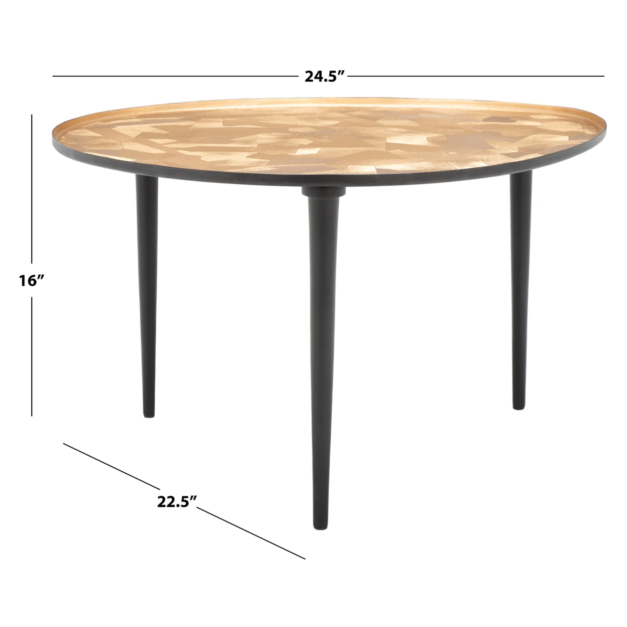 SAFAVIEH Hera Modern Oval Side Table, Taupe/Black