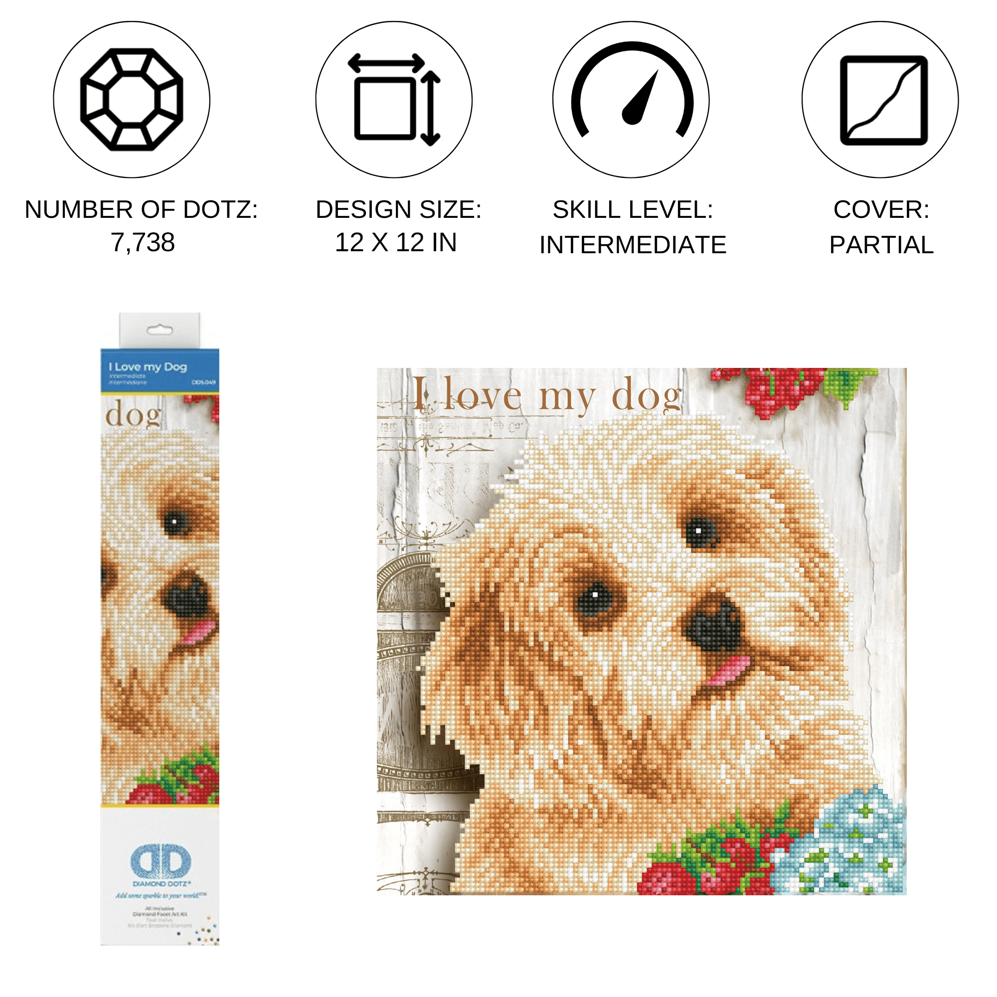 Diamond Dotz I Love my Dog Puppy Diamond Painting Kits for